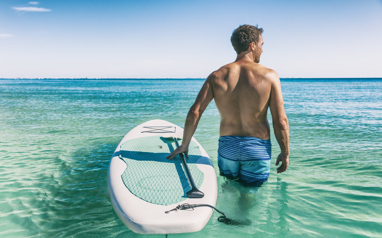 Practicando paddle surf